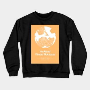 City map in golden yellow: Auckland Tamaki Makaurau, New Zealand with retro vintage flair Crewneck Sweatshirt